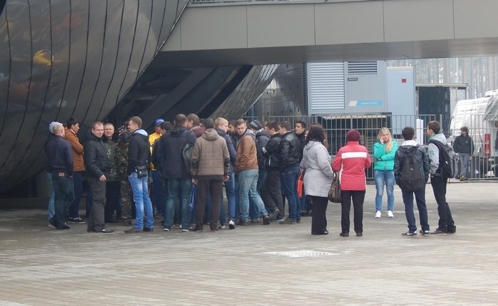 Борисов-Арена. Очередь за билетами на матч БАТЭ — "Барселона"